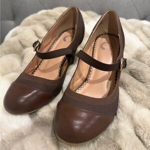 Elegant Brown Mary Jane Women's Shoes, boutique brand